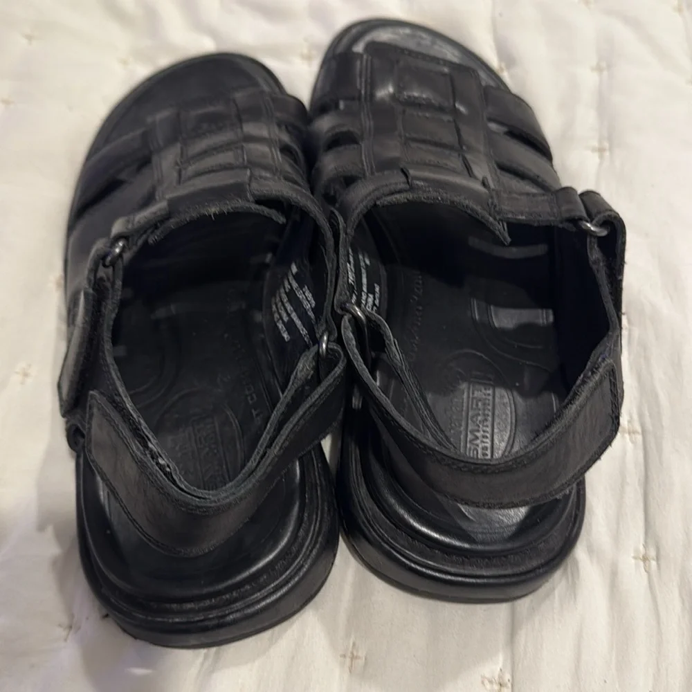 Men’s Timberland Quality Smart Comfort System Black Genuine Leather Sandals!